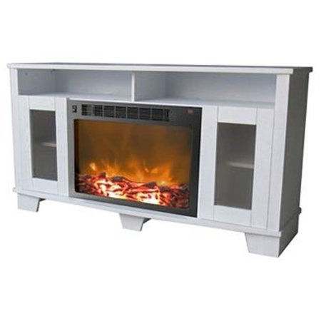 CAMBRIDGE Cambridge CAM30WMEF-1WHT 30 in. Wall Mount Electronic Fireplace with Flat-Panel & Realistic Logs; White CAM30WMEF-1WHT